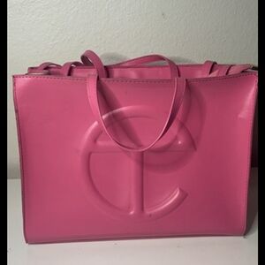 Telfar Hot Pink Embossed Logo Tote